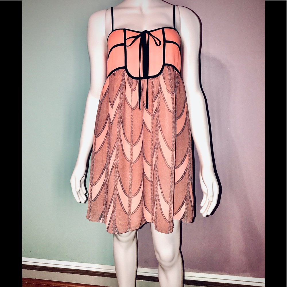 FOREVER 21• Orange & black print sundress/ (S)